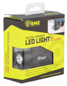 250 lumen handgun mounted weapon light with red aiming laser from SME.